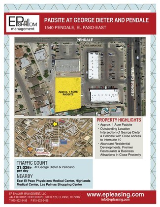 Plus de détails pour 1540 Pendale Rd, El Paso, TX - Terrain à vendre