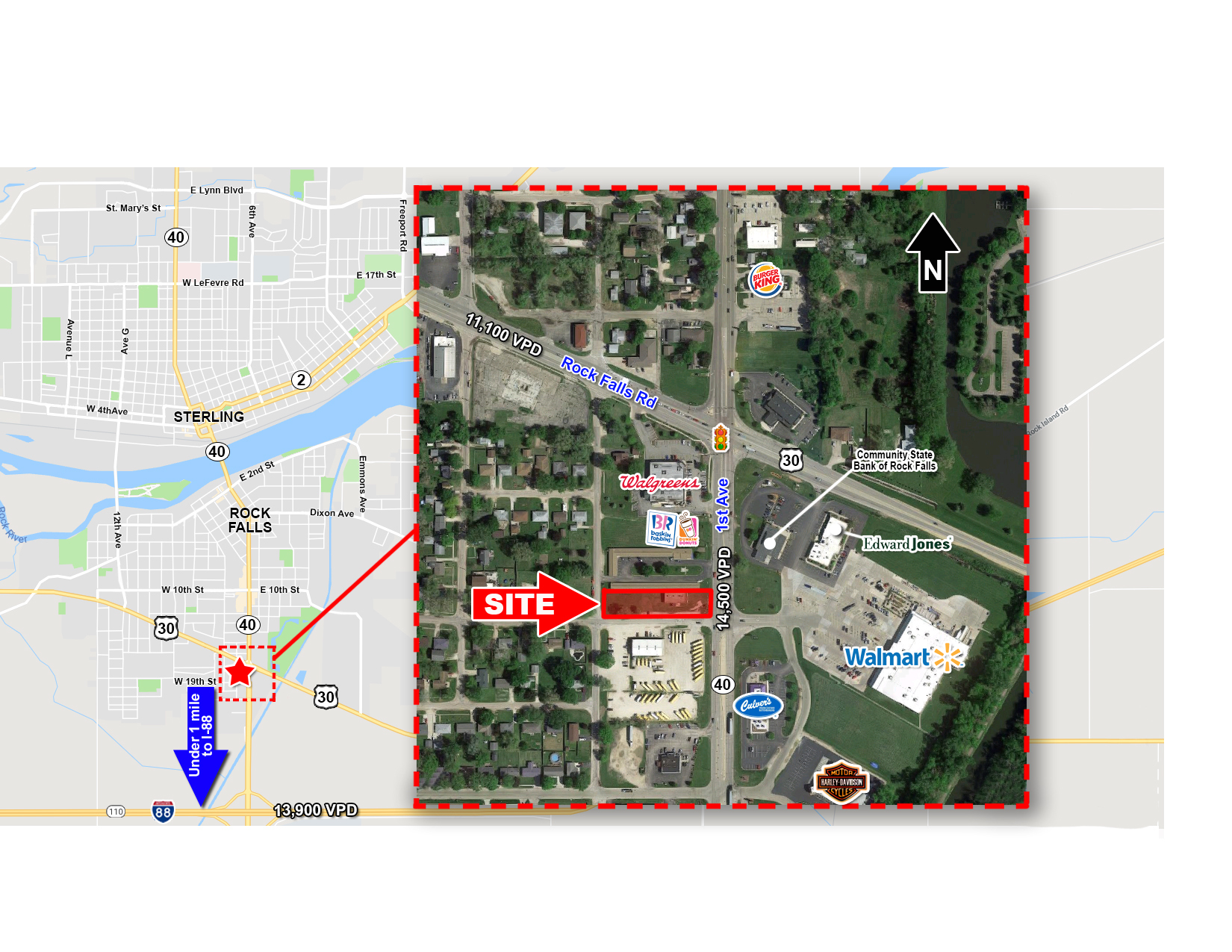 NWC Route 40 & 19th St, Rock Falls, IL à louer Photo de l’immeuble– Image 1 sur 3
