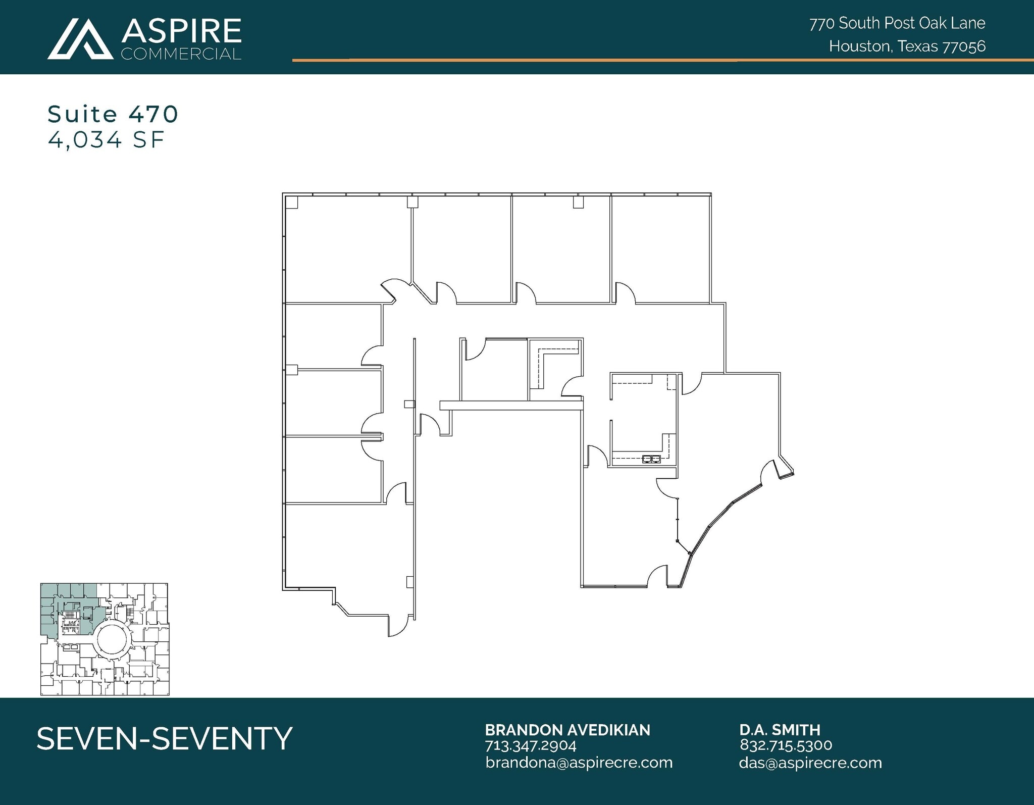 770 S Post Oak Ln, Houston, TX à louer Plan d’étage– Image 1 sur 4