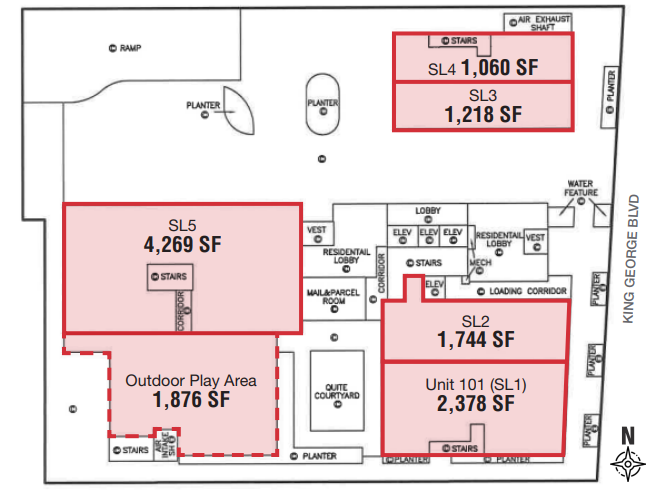 9677 King George Blvd, Surrey, BC V3T 2V3 - Lot SL1 -  - Plan d’étage - Image 1 of 1