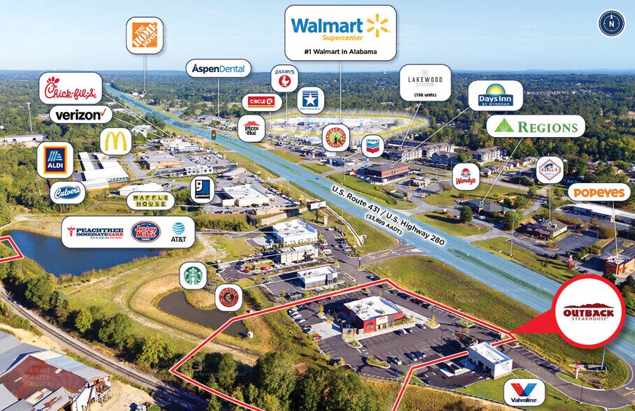 3531 US-280 Hwy, Phenix City, AL à vendre - Aérien – Image 2 sur 8