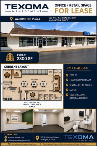 Plus de détails pour 900 W National Hwy, Washington, IN - Local commercial à louer
