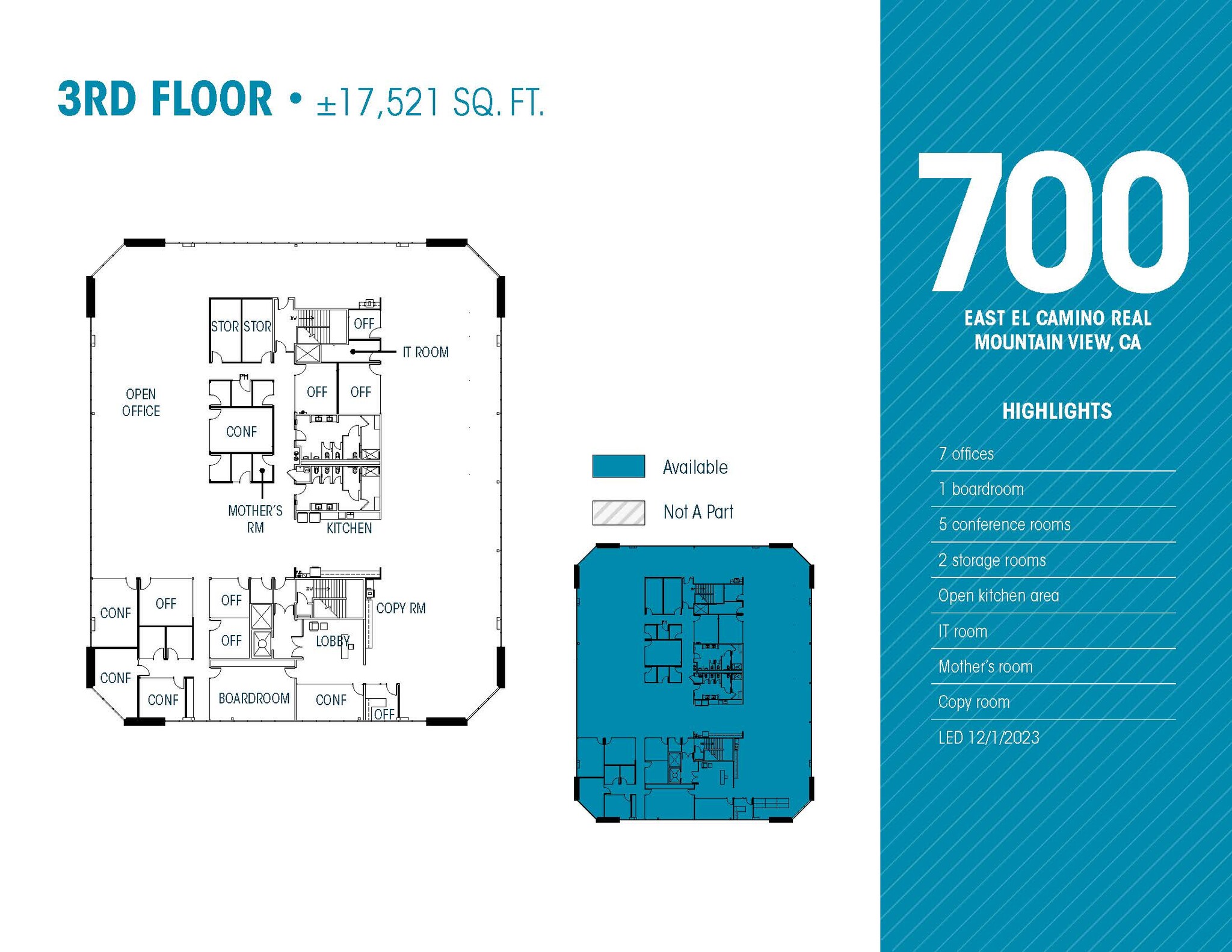 700 E El Camino Real, Mountain View, CA à louer Plan d’étage– Image 1 sur 13