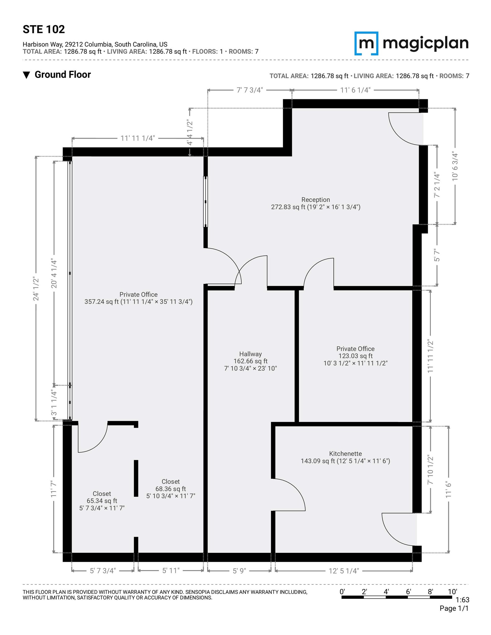 1 Harbison Way, Columbia, SC à louer Plan d’étage– Image 1 sur 3