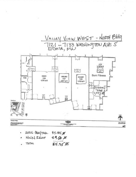 7115-7133 Washington Ave S, Edina, MN à louer - Plan d’étage – Image 2 sur 31