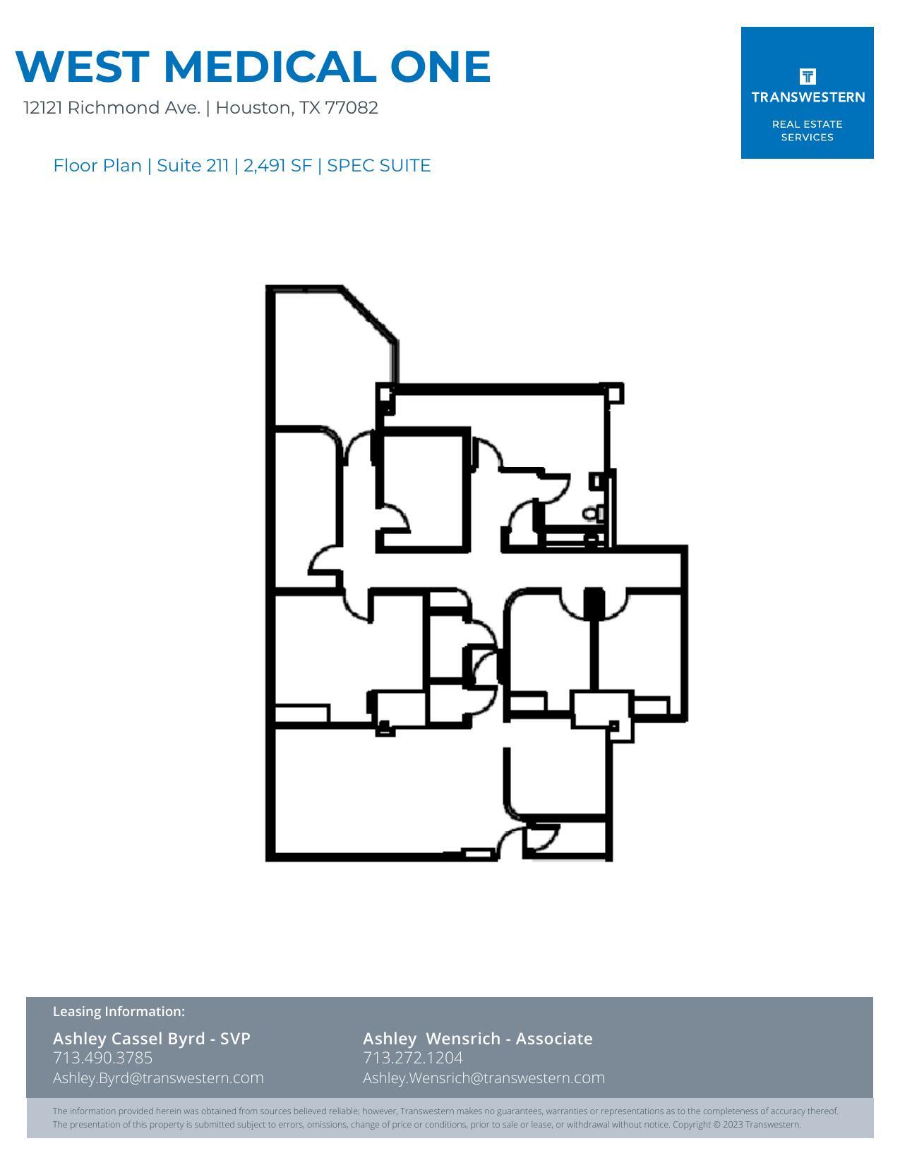 12121 Richmond Ave, Houston, TX à louer Plan d’étage– Image 1 sur 2