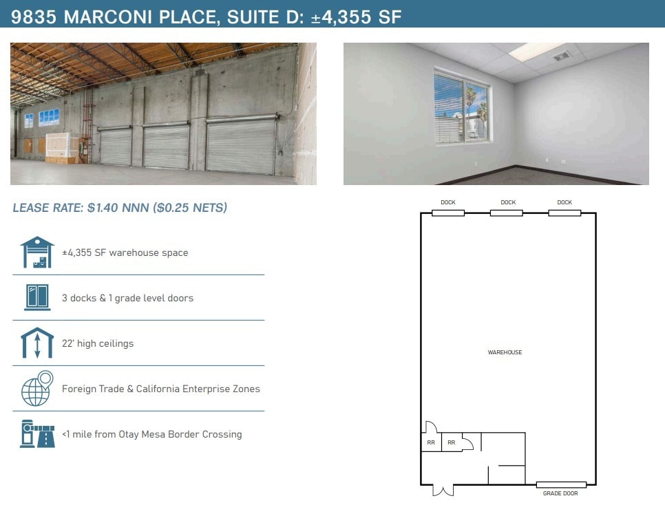 9835 Marconi Dr, San Diego, CA à louer Plan d’étage– Image 1 sur 1