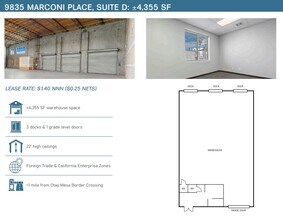 9835 Marconi Dr, San Diego, CA à louer Plan d’étage– Image 1 sur 1