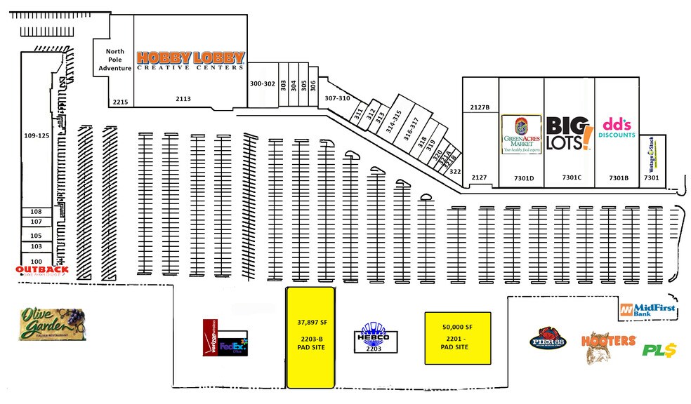 2203 SW 74th St Walnut Square Shopping Center, Oklahoma City, OK à louer - Plan de site – Image 1 sur 4