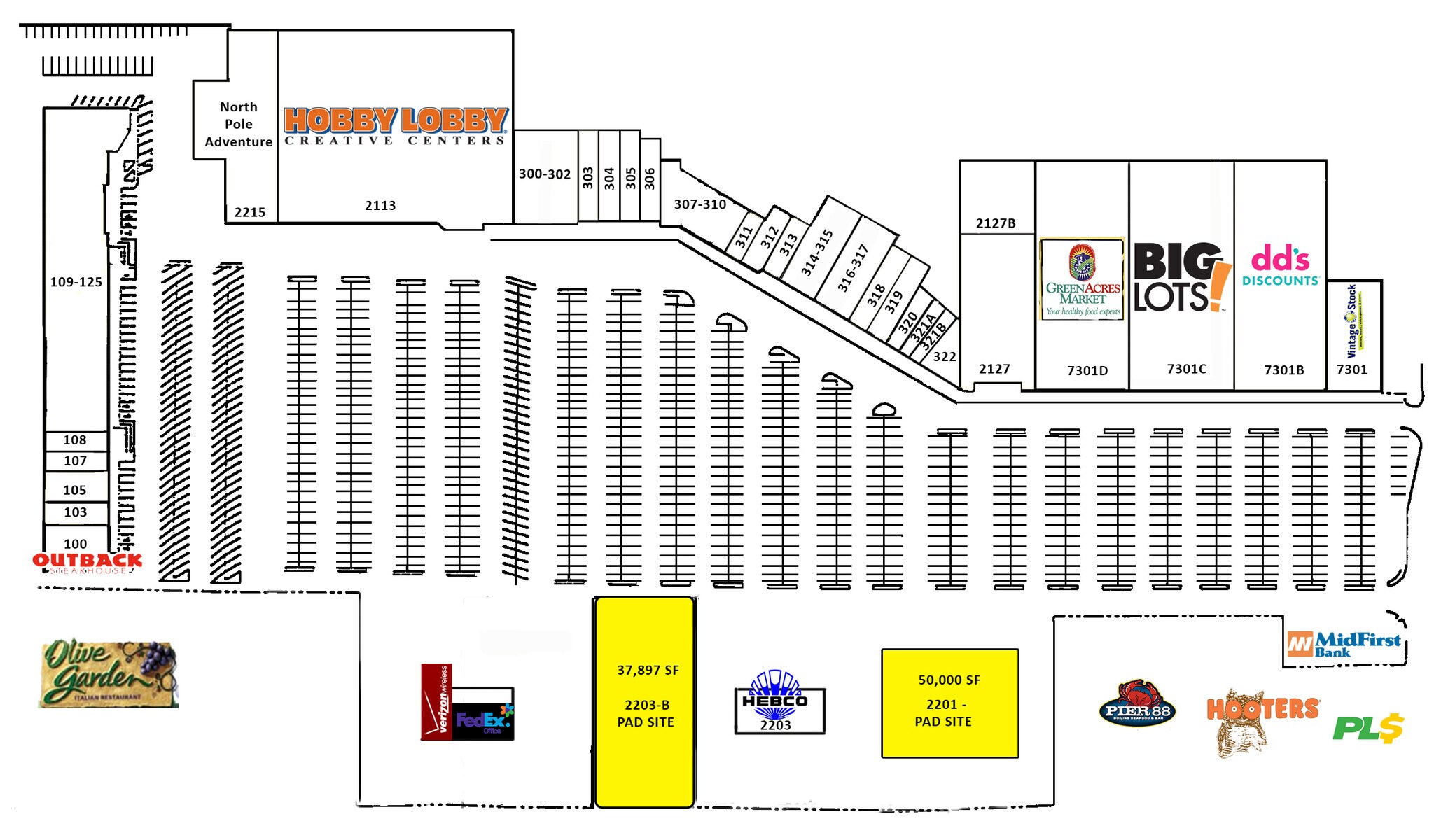 2203 SW 74th St Walnut Square Shopping Center, Oklahoma City, OK à louer Plan de site– Image 1 sur 5