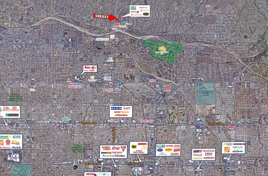 5555-5635 E River Rd, Tucson, AZ à louer - Aérien – Image 3 sur 4