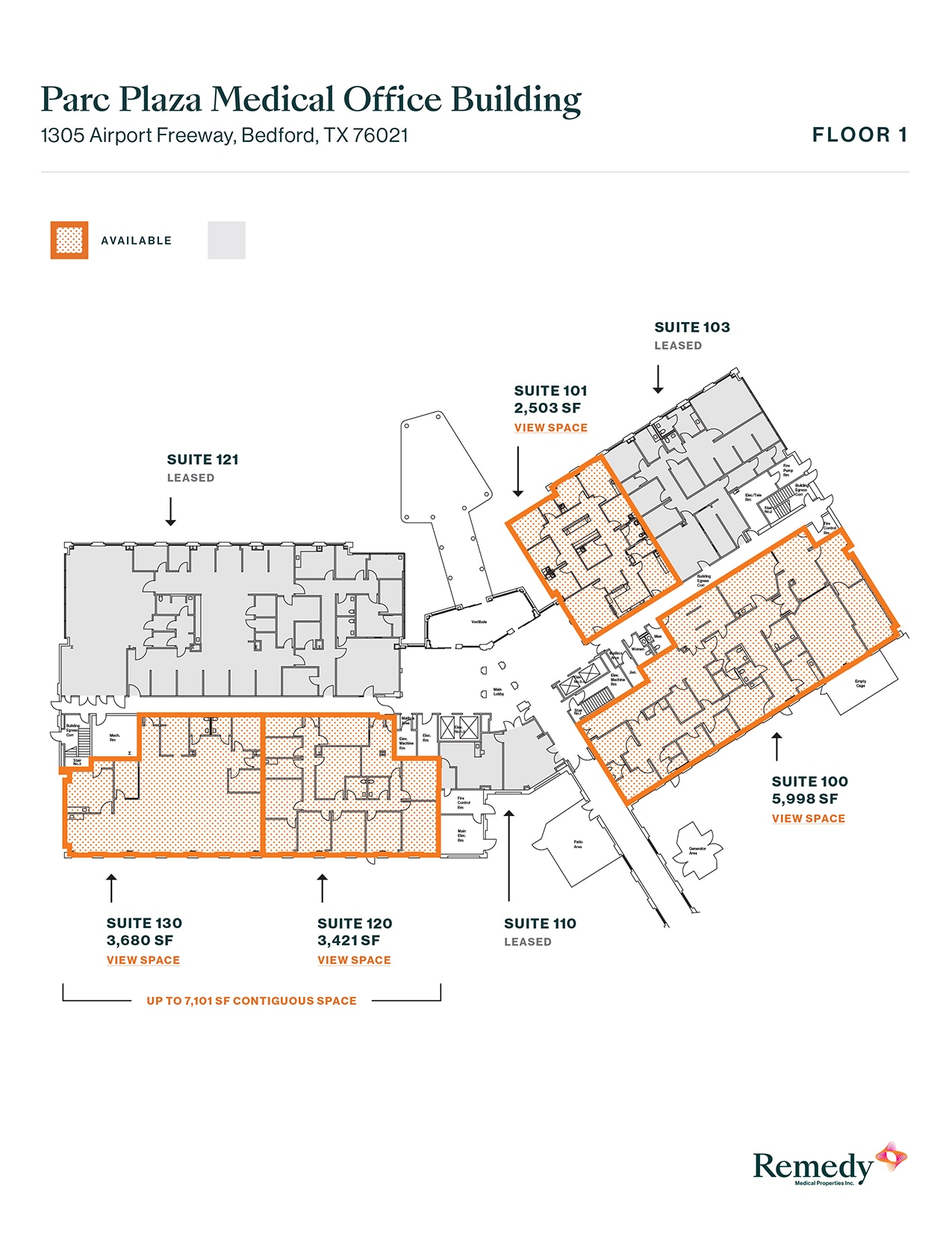 1305 Airport Fwy, Bedford, TX à louer Plan d’étage– Image 1 sur 3