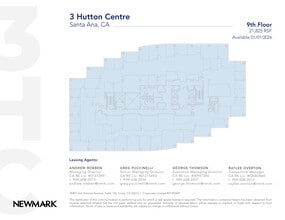 3 Hutton Centre Dr, Santa Ana, CA à louer Plan d’étage– Image 1 sur 1