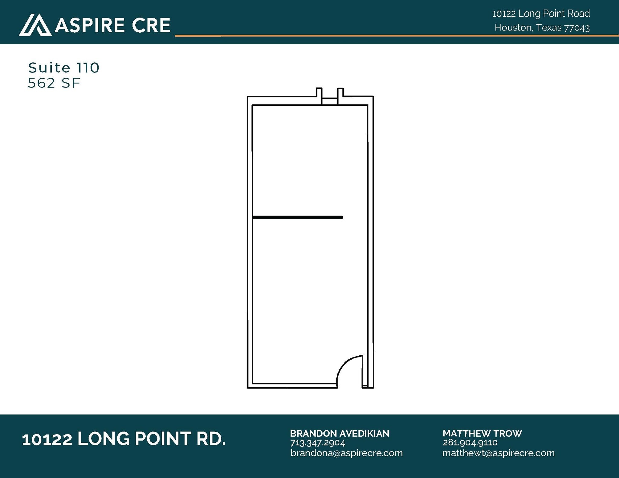 10122 Long Point Rd, Houston, TX à louer Plan d’étage– Image 1 sur 2