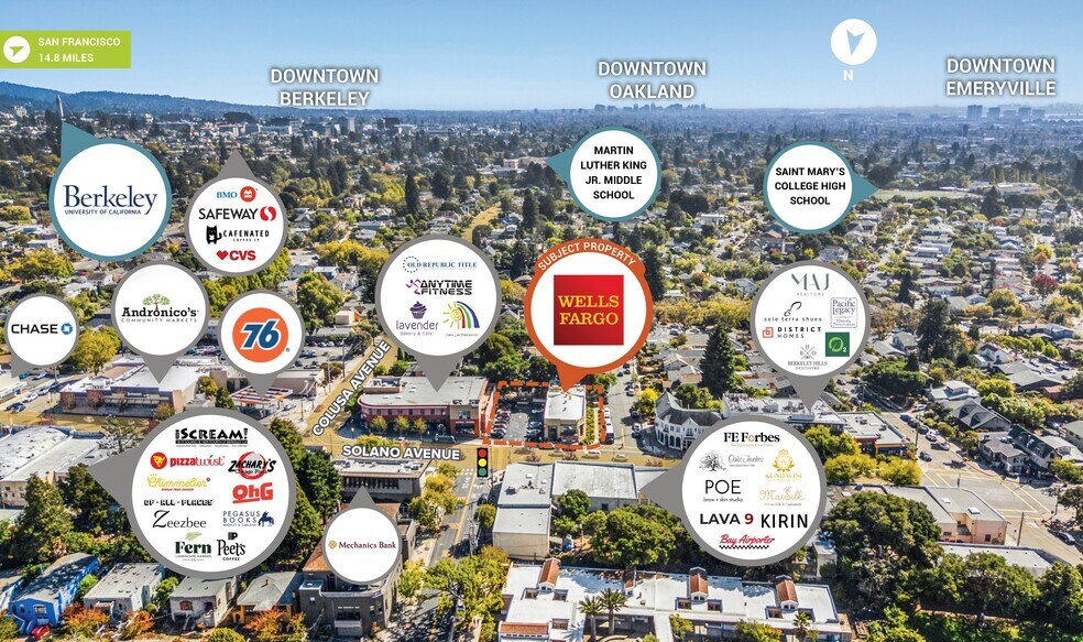 1800 Solano Ave, Berkeley, CA à vendre - Aérien – Image 2 sur 3