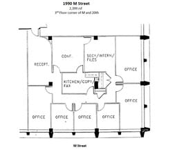 1990 M St NW, Washington, DC à louer Plan d’étage– Image 1 sur 2