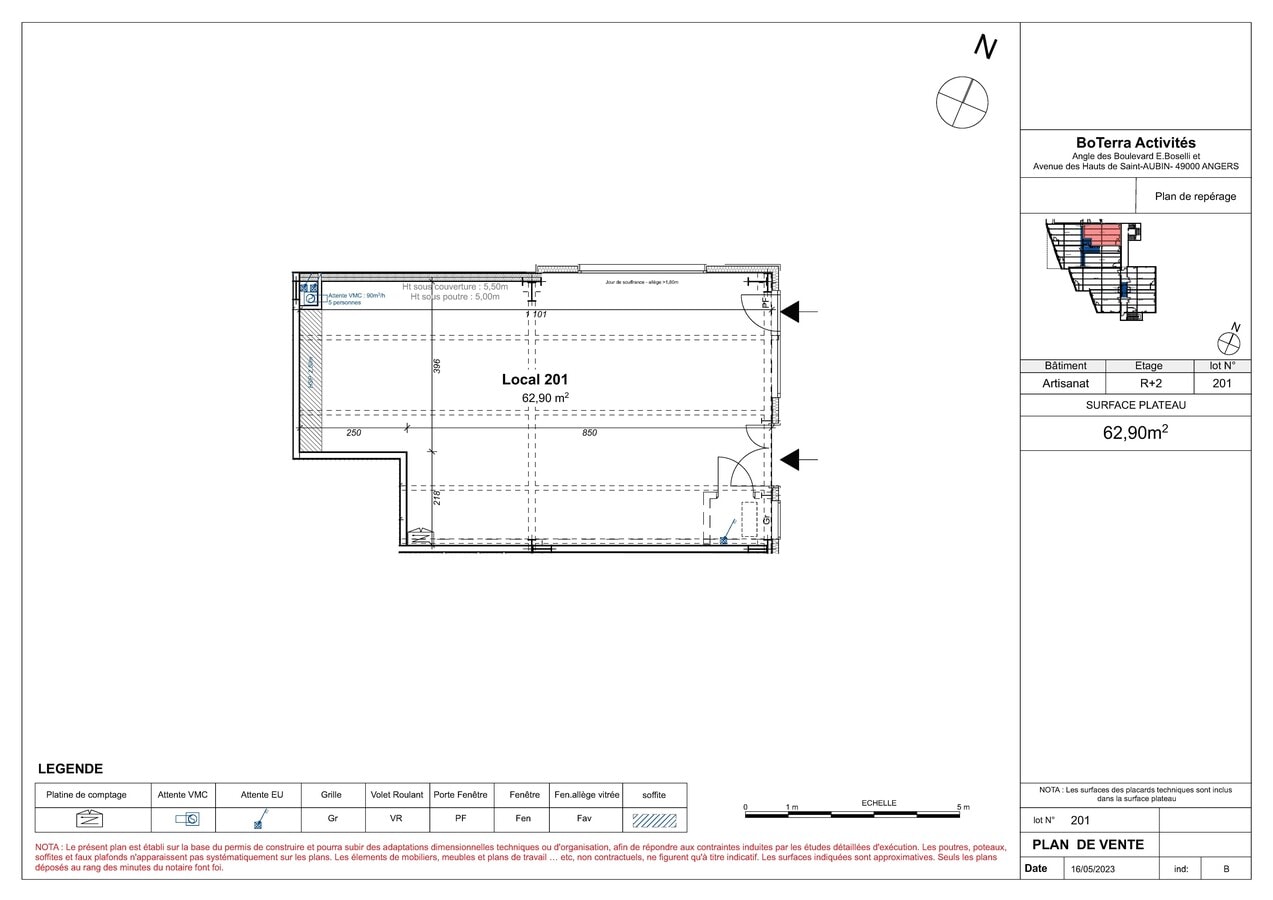 65 Rue Germaine Canonne, Angers, MEL 49100 - Lot 201 - - Plan d’étage - Image 2 of 5