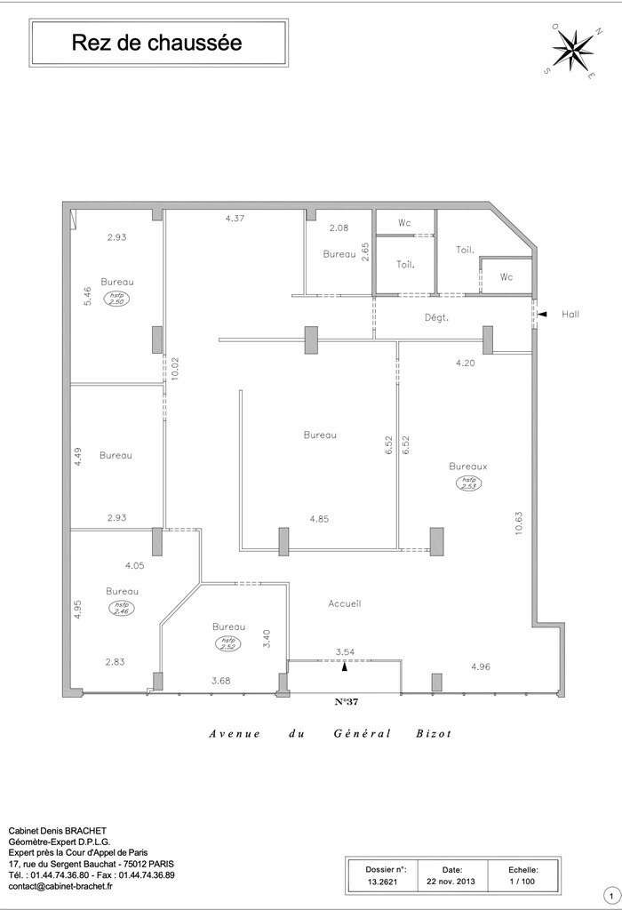 75 Avenue Du Général Michel Bizot, Paris à louer Plan d’étage– Image 1 sur 3