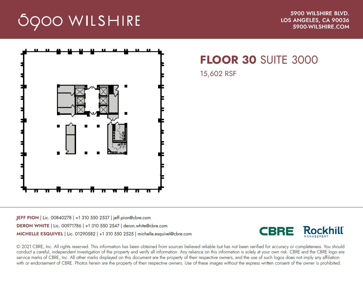 5900 Wilshire Blvd, Los Angeles, CA à louer Plan d’étage– Image 1 sur 1