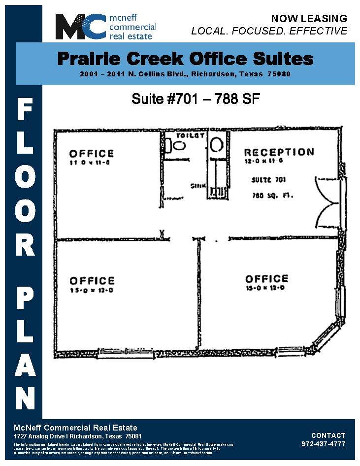 2001-2011 N Collins Blvd, Richardson, TX à louer Plan d’étage– Image 1 sur 1