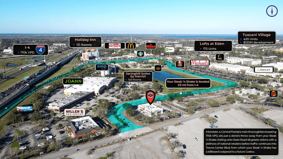 40 Towne Center Cir, Sanford, FL à vendre - Aérien – Image 3 sur 4