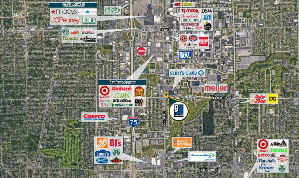 31010 John R Rd, Madison Heights, MI à vendre - Aérien – Image 2 sur 3