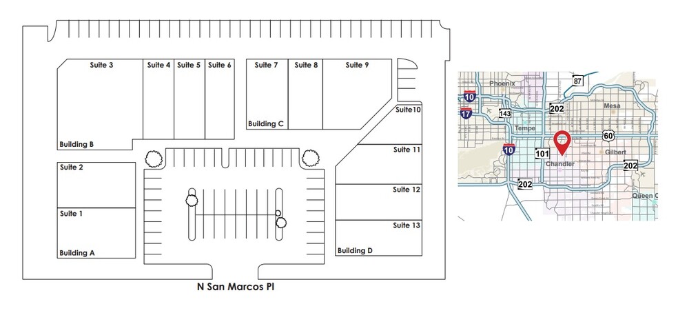 3454 N San Marcos Pl, Chandler, AZ à louer - Plan de site – Image 2 sur 2