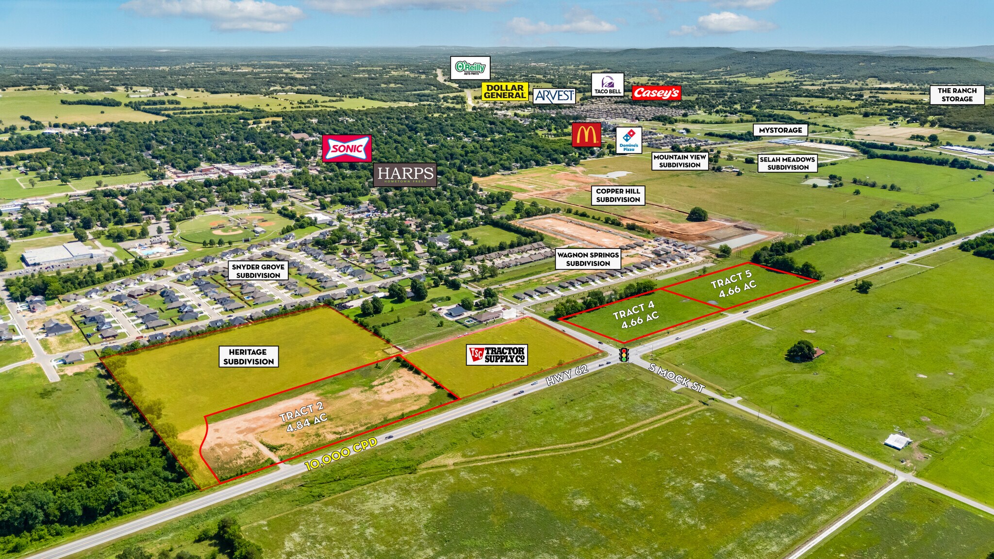 Tracts 2-5 Hwy 62 & S Mock St, Prairie Grove, AR à vendre Photo de l’immeuble– Image 1 sur 4