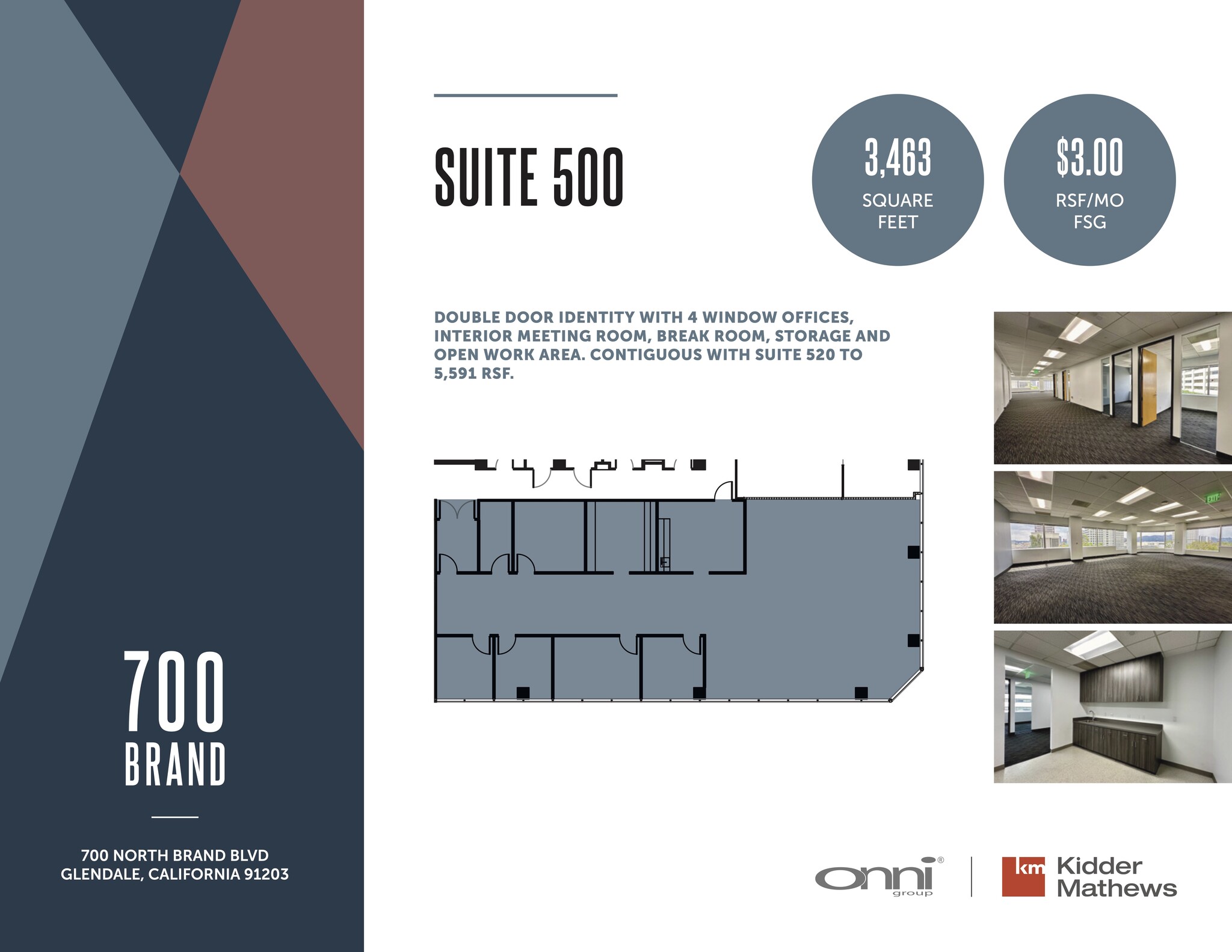 700 N Brand Blvd, Glendale, CA à louer Plan d’étage– Image 1 sur 4