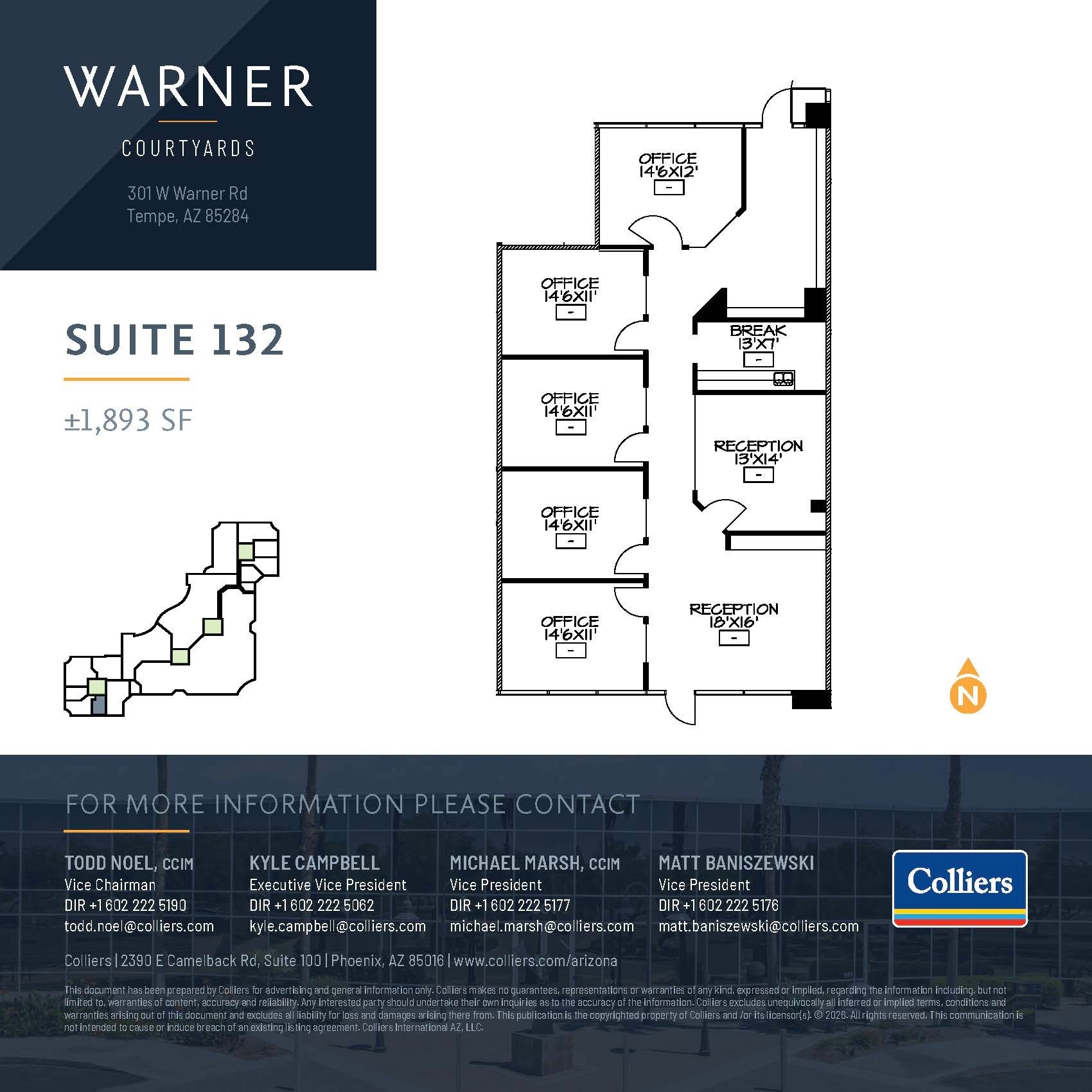 301 W Warner Rd, Tempe, AZ à vendre Plan d’étage– Image 1 sur 1