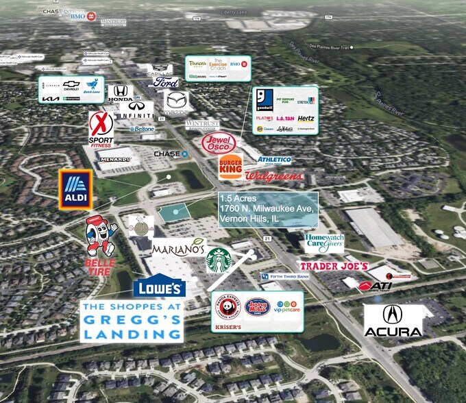 1760 N Milwaukee Ave, Vernon Hills, IL à vendre - Aérien – Image 2 sur 2