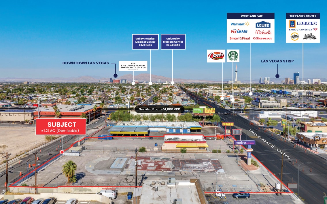 4830-4840 W Charleston Blvd., Las Vegas, NV à louer Aérien– Image 1 sur 10