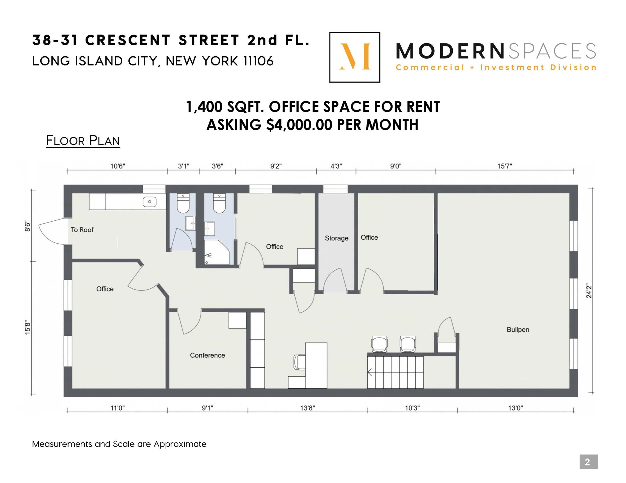 38-31 Crescent St, Long Island City, NY à louer Plan d’étage– Image 1 sur 12