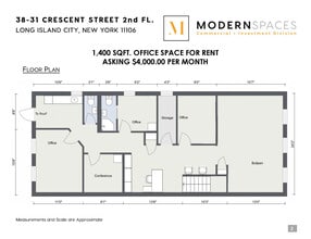38-31 Crescent St, Long Island City, NY à louer Plan d’étage– Image 1 sur 12