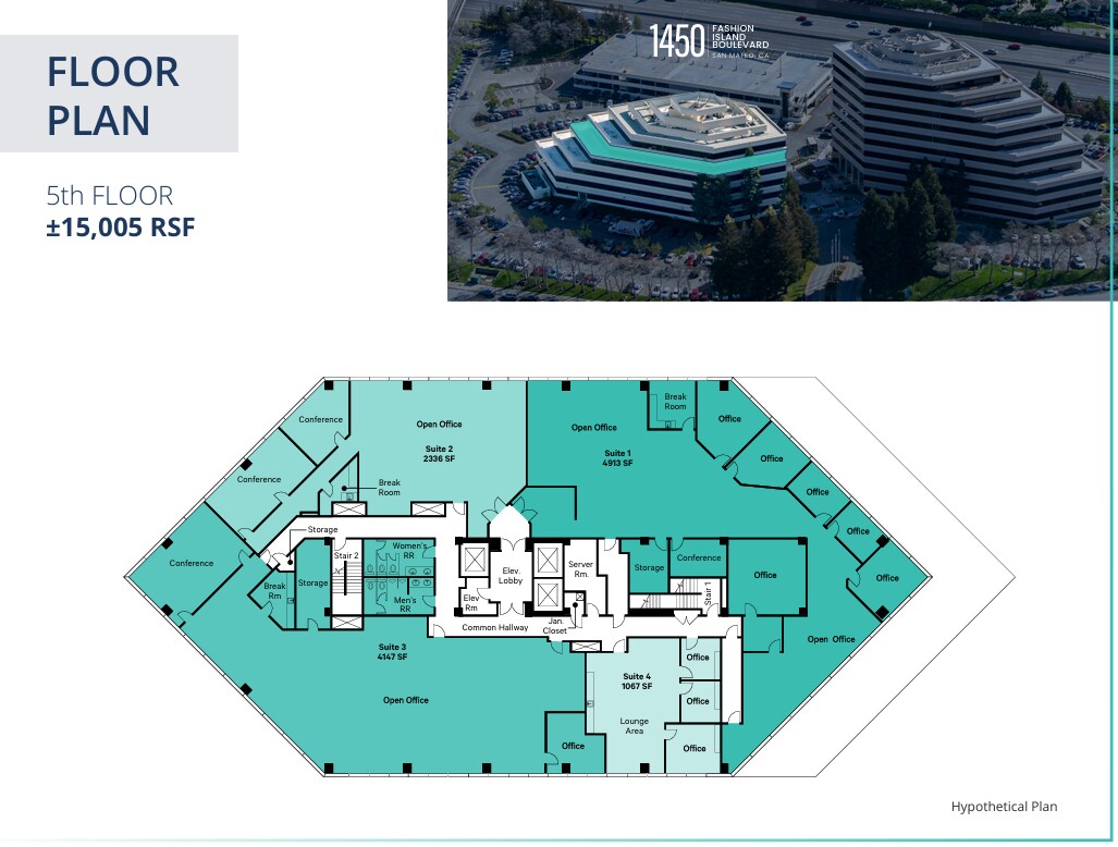 1450 Fashion Island Blvd, San Mateo, CA à louer Plan d’étage– Image 1 sur 1