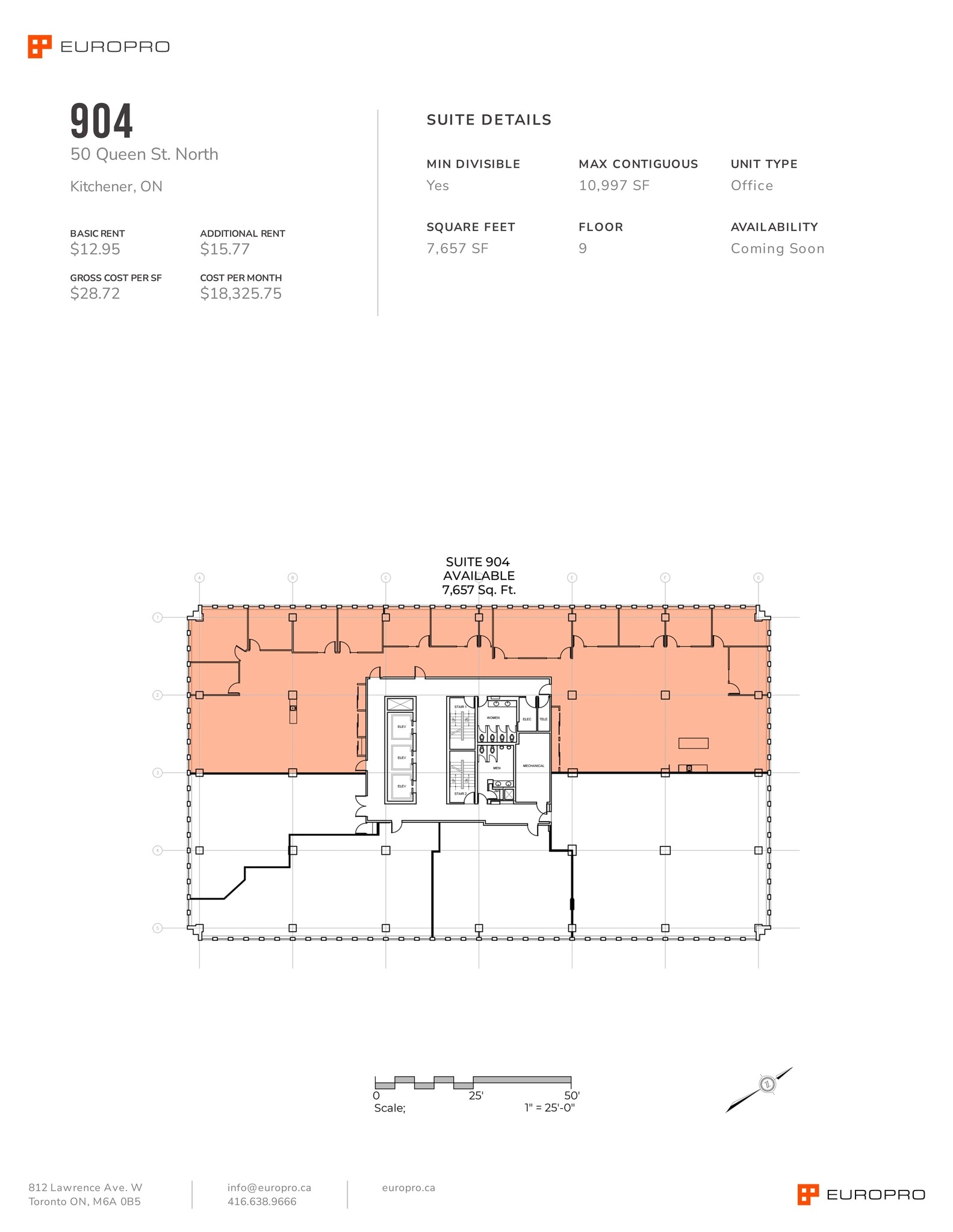 50 Queen St N, Kitchener, ON à louer Plan de site– Image 1 sur 1