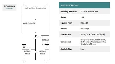 2120 W Mission Rd, Escondido, CA à louer Plan d’étage– Image 1 sur 1