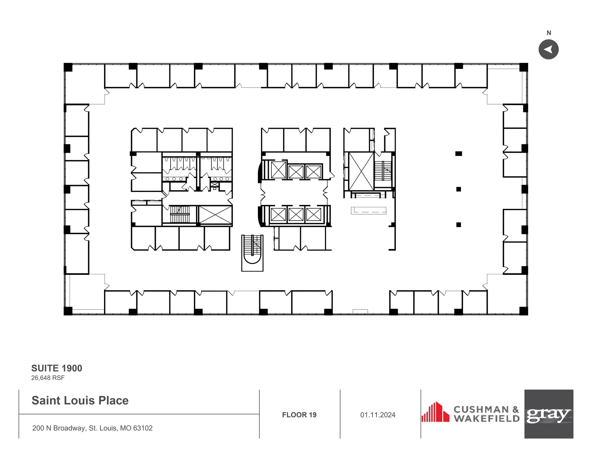 200 N Broadway, Saint Louis, MO à louer Plan d’étage– Image 1 sur 1