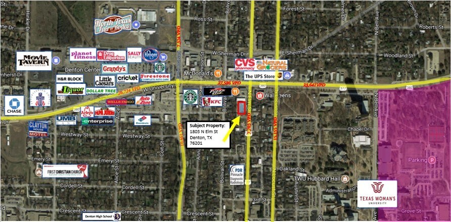 1803-1813 N Elm St, Denton, TX à vendre - Aérien – Image 2 sur 12