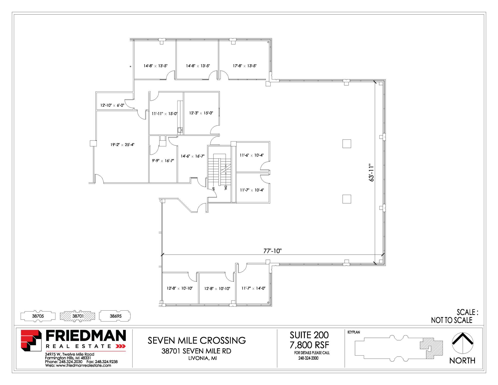38705 7 Mile Rd, Livonia, MI à louer Plan d’étage– Image 1 sur 1