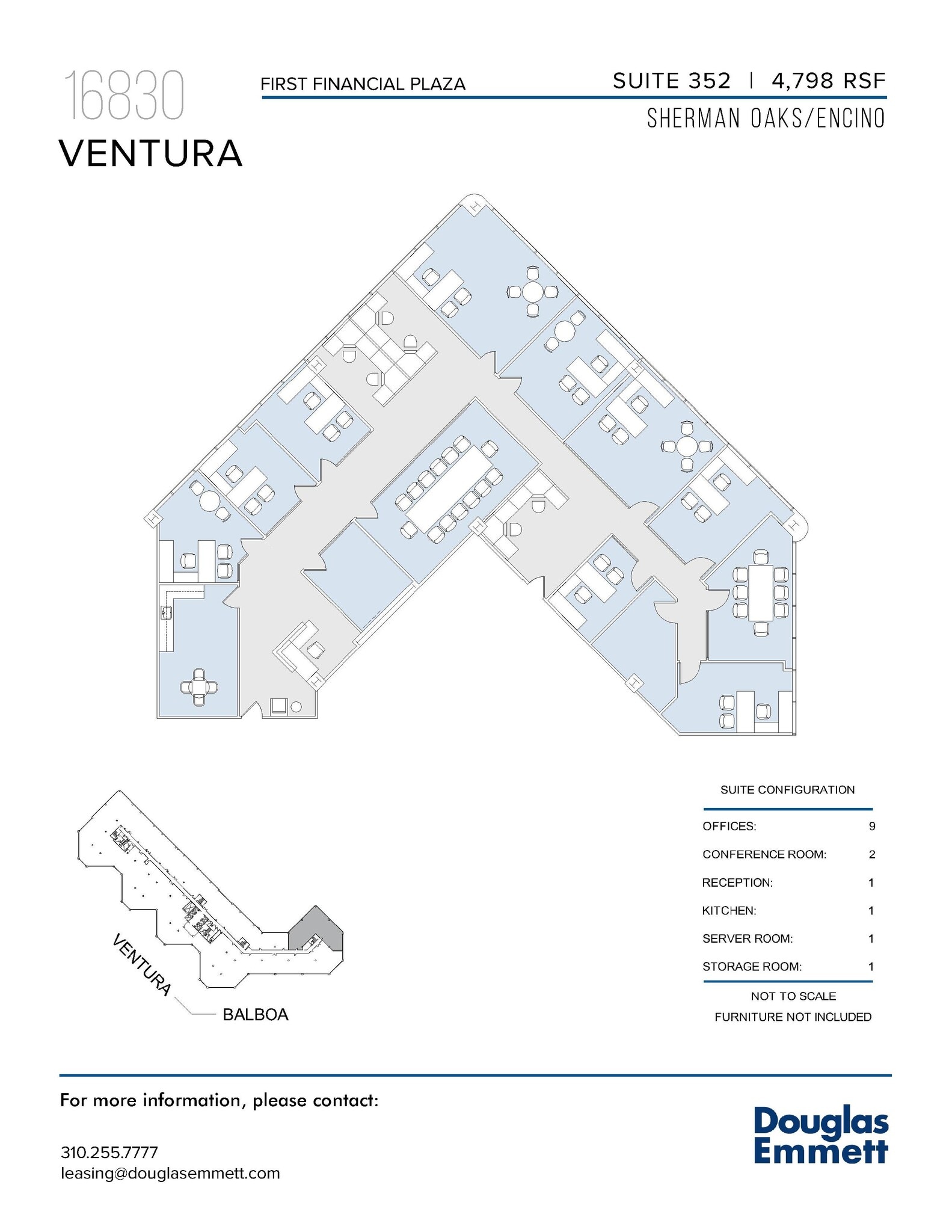 16830 Ventura Blvd, Encino, CA à louer Plan d’étage– Image 1 sur 1