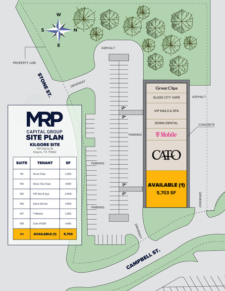 1101 Stone St, Kilgore, TX à louer - Plan de site – Image 2 sur 6