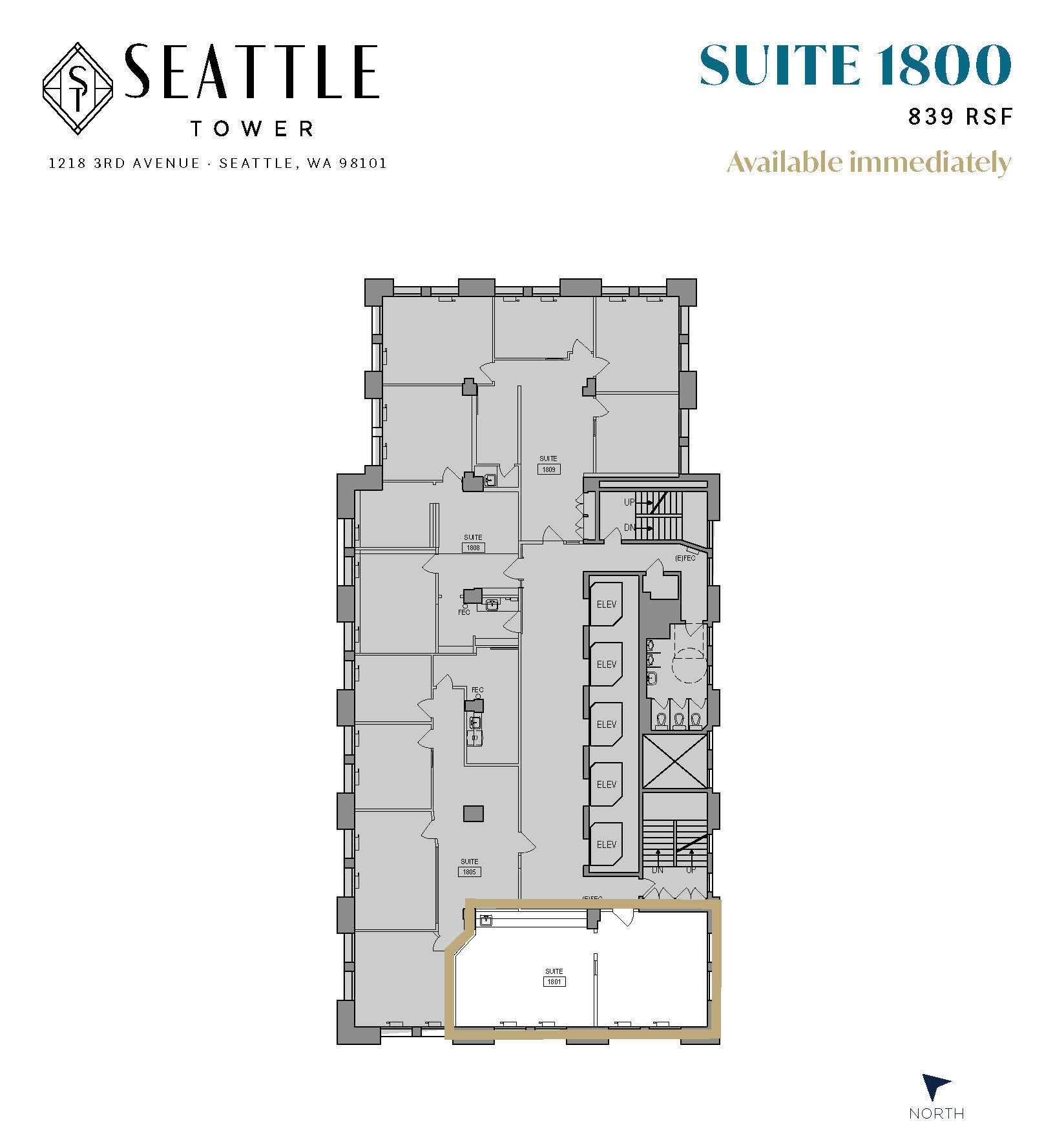 1218 3rd Ave, Seattle, WA à louer Plan d’étage– Image 1 sur 1