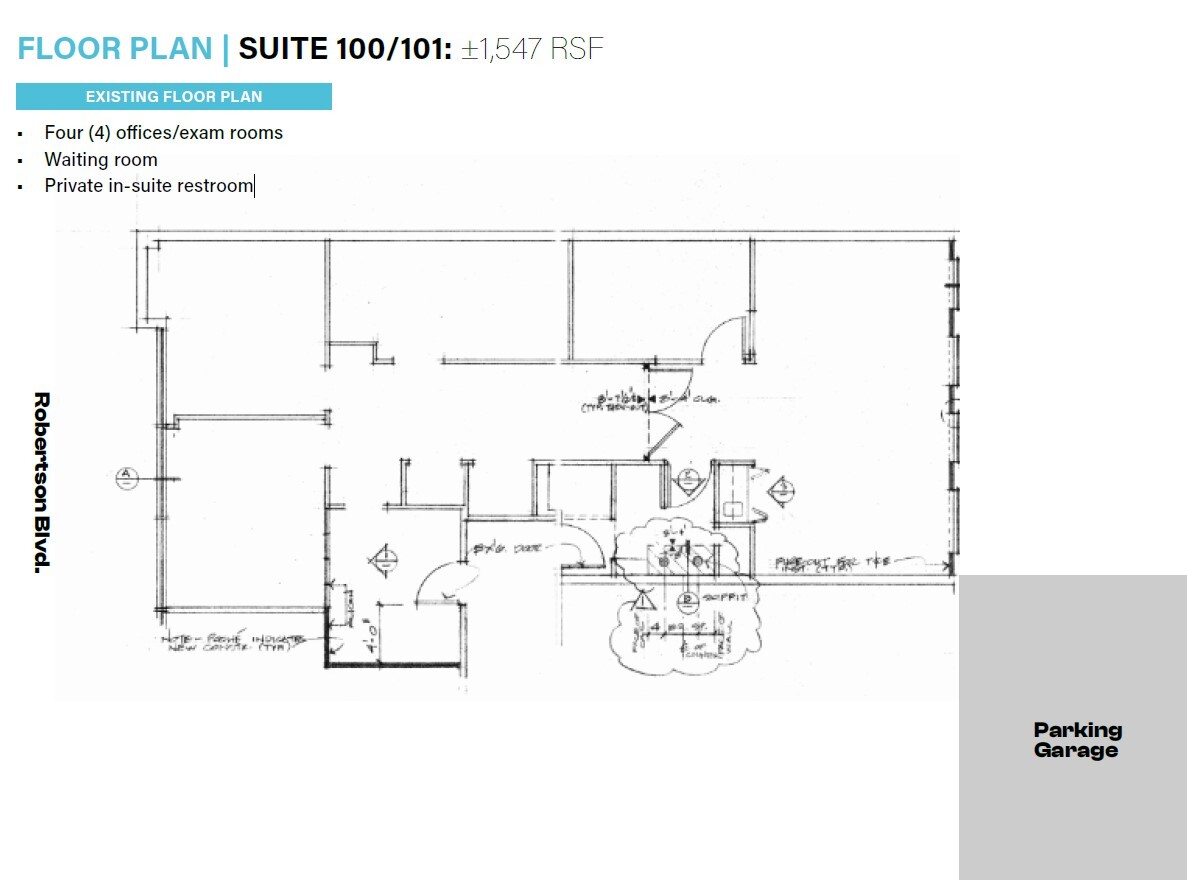 864 S Robertson Blvd, Los Angeles, CA à louer Plan d’étage– Image 1 sur 1