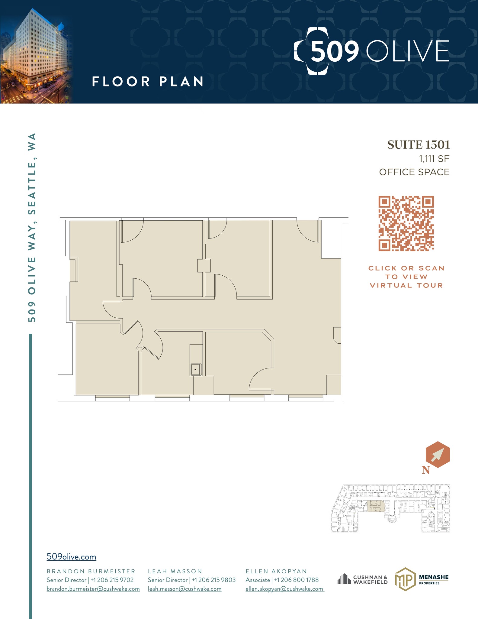 509 Olive Way, Seattle, WA à louer Plan de site– Image 1 sur 1