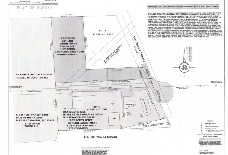 Terrain dans Whitewater, WI à vendre - Plan de site – Image 2 sur 3