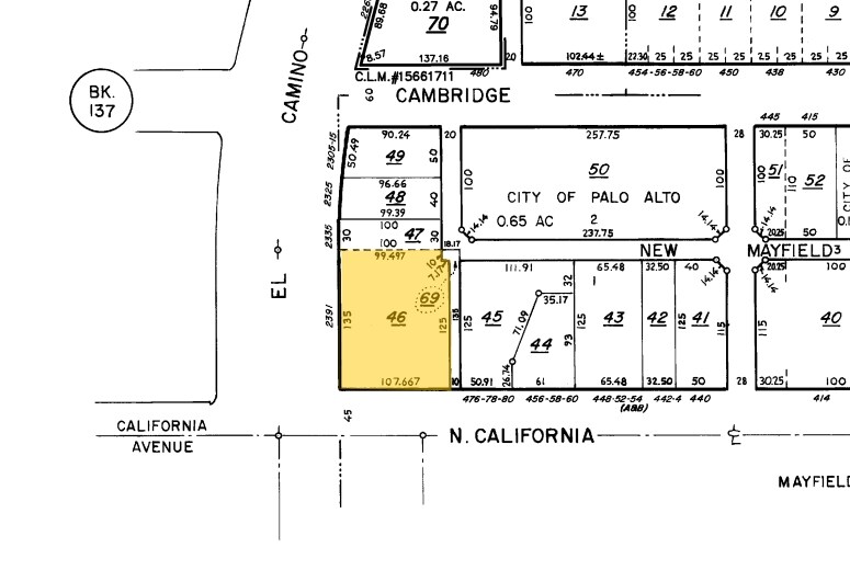 490 California Ave, Palo Alto, CA à vendre - Plan cadastral – Image 2 sur 9