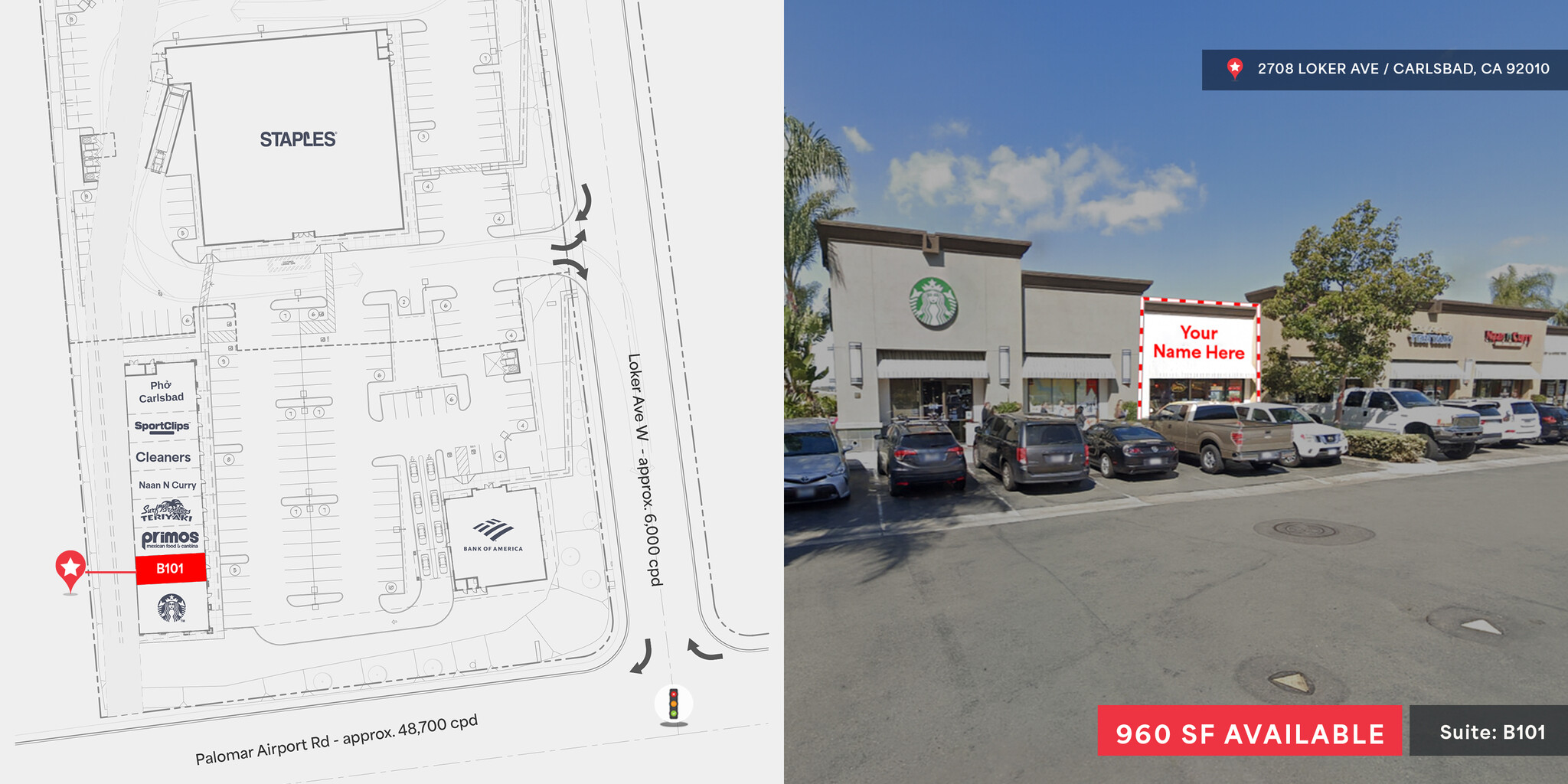 2708 Loker Ave W, Carlsbad, CA à louer Plan de site– Image 1 sur 1