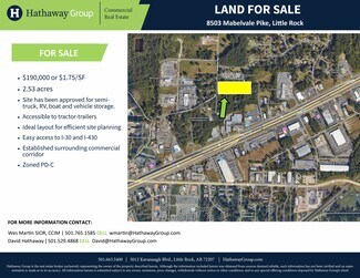 Plus de détails pour 8503 Mabelvale Pike, Little Rock, AR - Terrain à vendre