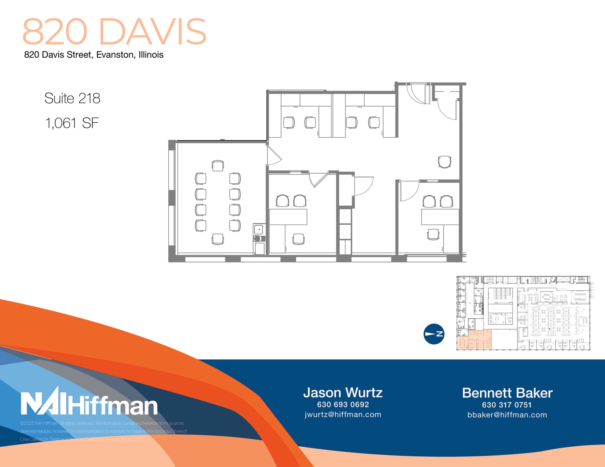 820 Davis St, Evanston, IL à louer Plan d’étage– Image 1 sur 1